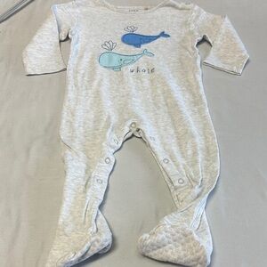 Marks & Spencer - Whale Print Kids One Piece Sleeper - Grey and Blue